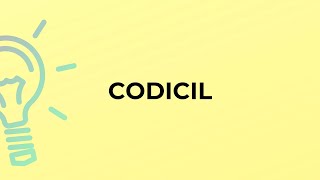 What is the meaning of the word CODICIL [upl. by Clippard17]