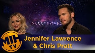 Jennifer Lawrence amp Chris Pratt Passengers Interview [upl. by Linnell]