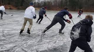 Pond hockey on Puffers Pond [upl. by Nedaj]