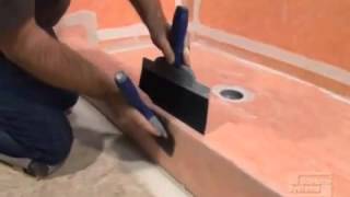 KERDI Membrane Installation over Shower Curb [upl. by Kennie]