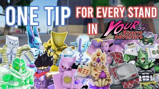 YBA ONE Tip for Every Stand in Your Bizarre Adventure [upl. by Erdnaet]