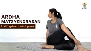 How to do Ardha Matsyendrasan  Sitting Half Spinal Twist satviksandhya yoga wellnessjourney [upl. by Wrdna97]