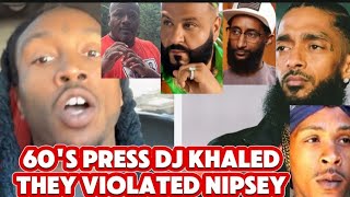 BRICC BABY SAYS NIPSEY WAS PRESSED BY ROLLIN 60s with DJ KHALED his WORD WAS NO GOOD IN THE HOOD [upl. by Ogires644]