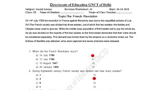 Social Science Worksheet 41 Class 9 261021 English Medium  Worksheet 41 Sst Class 9 [upl. by Arnon856]