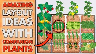 5 SQUARE FOOT GARDENING Layout Ideas With COMPANION PLANTS Beginners  Get Inspired [upl. by Catharina]