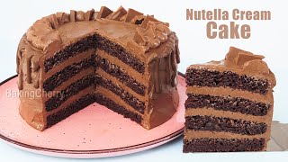 You won’t believe how moist and delicious this cake is Nutella Cream Cake Recipe  Baking Cherry [upl. by Fosque718]