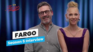 Fargo Season 5 Cast on Mastering the Accents  Juno Temple Jon Hamm [upl. by Buffum]