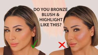 HOW TO APPLY BRONZER BLUSH AND HIGHLIGHT  NINA UBHI [upl. by Cavit734]