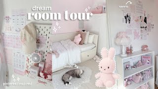 MY DREAM ROOM☁️ a tour  pinterest inspired aesthetic desk pink aesthetic [upl. by Blossom14]