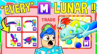 Trading EVERY MEGA LUNAR PET In Adopt Me  Roblox Adopt Me Trading Lunar Pets 2024 COMPILATION [upl. by Jemmy]