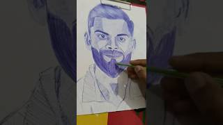 pen sketch of Virat Kohli newdrawing fanart viral shorts supportartist [upl. by Erdnaed678]