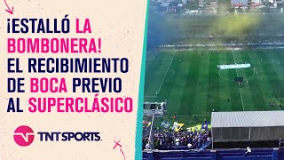 El recibimiento de Boca en LaBombonera antes del Supereclasico frente a River [upl. by Ynaffyt]