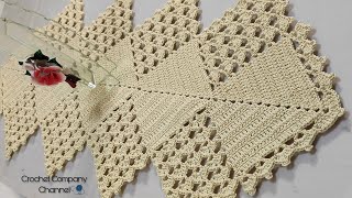 مفرش كروشيه  Crochet long table runner [upl. by Spanos]