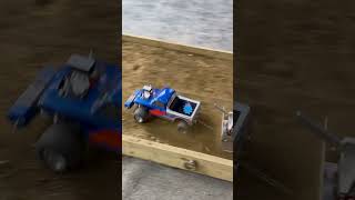 Custom built 4WD remote control trucks pulling a heavy sled [upl. by Itsirhc]