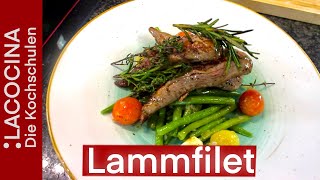 Lammfilet mit grünen Bohnen  schnelles Abendessen  Rezept  La Cocina [upl. by Uhn]