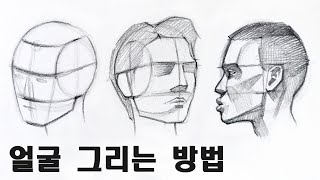 초보자도 얼굴 쉽게 그리는 방법  인물화 기초 드로잉 [upl. by Aliuqa]