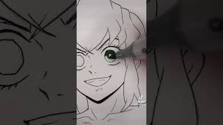 Inosuke drawing  demon slayer art tiktok lainahsart shorts [upl. by Ebeneser]