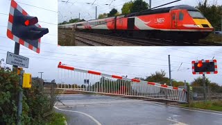 Class 43 HST at Tempsford Level Crossing Bedfordshire [upl. by Roberts]