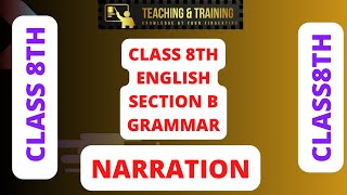 Class 8th English Grammar  Narration  important questions 2024  jkbose [upl. by Gnos]