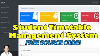 Student Timetable Management System using PHPMySQL  Free Source Code Download [upl. by Sears]