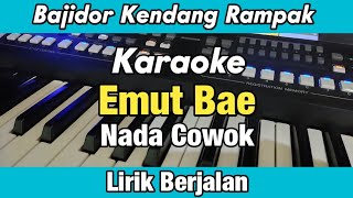 Karaoke  Emut Bae Nada Cowok Bajidor Kendang Rampak Lirik Berjalan [upl. by Dray]