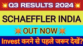 Schaeffler India Q3 Results 2024 🔴 Schaeffler India Results 🔴 Schaeffler India share latest news [upl. by Emorej]