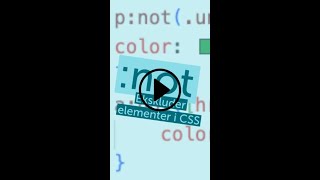 not i CSS  ekskluder elementer fra formateringen css not styles [upl. by Delorenzo]