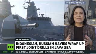 Russian and Indonesian Naval forces hold Orruda2024 joint exercise in Java Sea [upl. by Alvy]