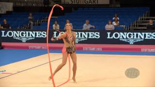 Monika MICKOVA CZE 2015 Rhythmic Worlds Stuttgart  Qualifications Ribbon [upl. by Remmer]