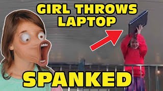 Teenage Girl Throws New Laptop Over The Deck Original [upl. by Artair]