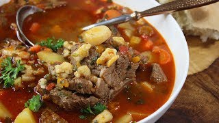 Hungarian Goulash Authentic Recipe with Hungarian Pinched Noodles [upl. by Aeneas]