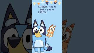 Bluey birthday invitation  Personalizable bluey birthday Invitation video for Girl bluey birthday [upl. by Aicirt]