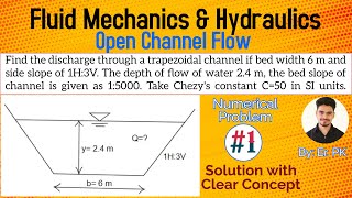 Open Channel Flow Numerical  Trapezoidal Channel  Fluid Mechanics and Hydraulics  Er PK [upl. by Llerdna]