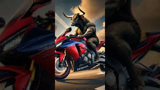 AI generated bull riding bikes🏍️ 😃 trending viralposts viralupdate viraltoday [upl. by Mcmullan]