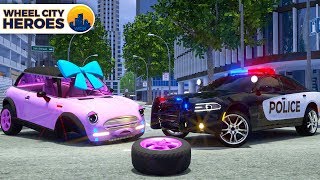 Repair Tyre of Mini Cooper by Police Car Sergeant Lucas  Wheel City Heroes WCH  New 3D Cartoon [upl. by Anihpled]