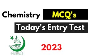 Todays entry test chemistry mcqs karachi university admission 2023  ku entry test [upl. by Atilek824]