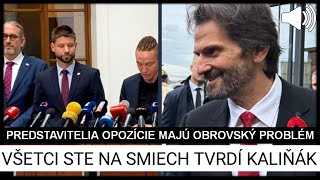 PREDSTAVITELIA OPOZĂŤCIE MAJĂš OBROVSKĂť PROBLĂ‰M VĹ ETCI STE NA SMIECH TVRDĂŤ KALIĹ‡ĂK [upl. by Tirrell]