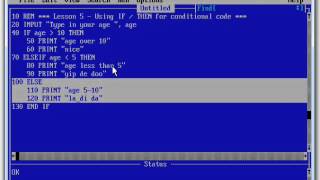 The basics of QBasic  Lesson 5 IF statements [upl. by Eneryc]