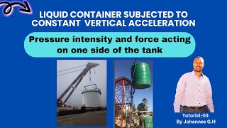 Liquid Container Subjected to Constant vertical acceleration pressure variation for updown ward [upl. by Atinhoj355]