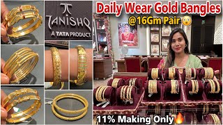 Tanishq Gold Bangles Designs amp Price 8Gm Starts😳Light Weight Daily Wear Gold Bangles 2024 Designs [upl. by Eelrac414]