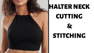 Halter Neck Top  Crop Top  Pattern Drafting  DIY  Cutting and Stitching  Summer Sewing ideas [upl. by Suidaht]