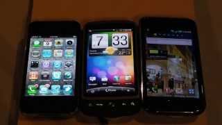 Display comparison between Vibrant iPhone 4 and Desire  MobileSyrupcom [upl. by Neelac]