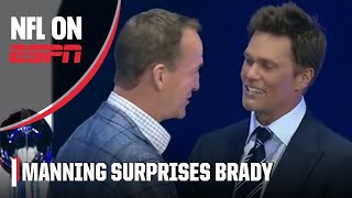 Peyton Manning surprises Tom Brady at Patriots HOF induction  NFL on ESPN [upl. by Rawde927]