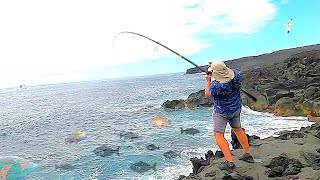 Pêche Du Bord de Mer Sur 1 Spot Incroyable Route Des Laves fishingRéunion974 [upl. by Kalindi]