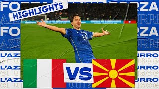 Highlights ItaliaMacedonia del Nord 52  Qualificazioni EURO 2024 [upl. by Comras357]