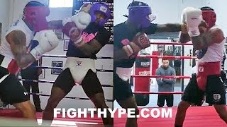 GERVONTA DAVIS HEATED SPARRING LEAKED GETS INTO IT WITH MONTANA LOVE AS ADRIEN BRONER WATCHES [upl. by Lida]