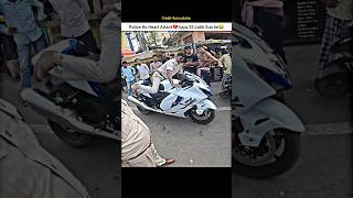 Police Reaction On Super Bike Suzuki Hayabusa 😨shorts bike rider police hayabusa reaction h2 [upl. by Ellesig]