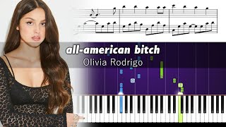 Olivia Rodrigo  allamerican bitch  Piano Tutorial with Sheet Music [upl. by Malek928]