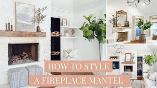 MANTEL DECORATING IDEAS  How to Style a Fireplace Mantel  FARMHOUSE LIVING [upl. by Aylsworth]