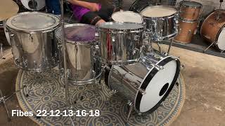 1970s Fibes Chrome Over Fiberglass Drum Kit [upl. by Licha]